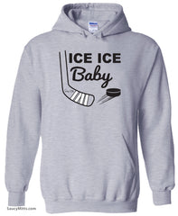 ice ice baby hockey hoodie heather gray