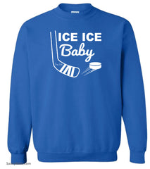 ice ice baby hockey sweatshirt royal blue