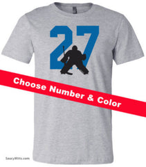 Custom Hockey Goalie Number Shirt heather gray
