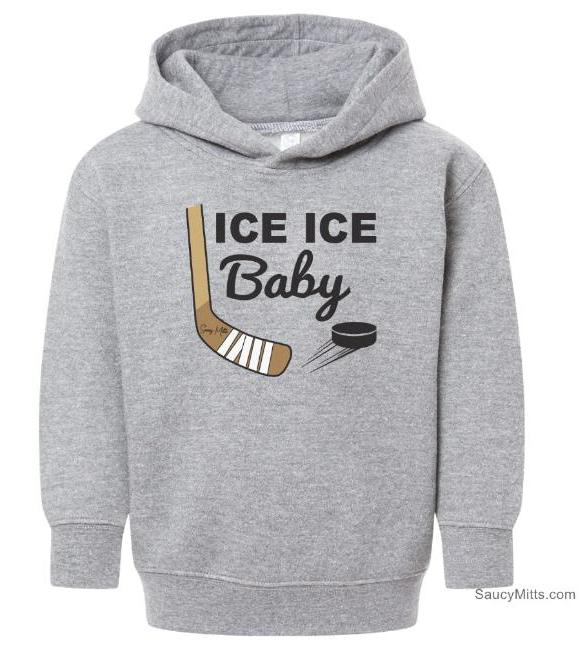 Ice Ice Baby Toddler Hockey Hoodie heather gray