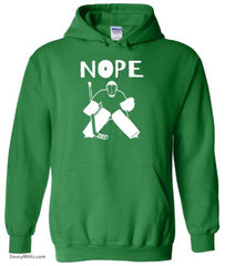 Nope Hockey Goalie Hoodie green
