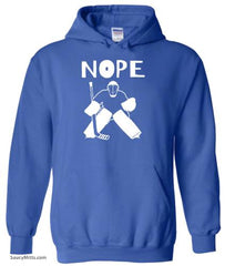 Nope Hockey Goalie Hoodie roya blue