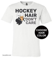Girls Hockey Hair Don't Care Shirt Black Hair