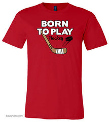 Born To Play Hockey Youth Shirt red