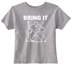 Bring It Hockey Goalie Toddler Shirt heather gray