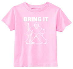 Bring It Hockey Goalie Toddler Shirt pink