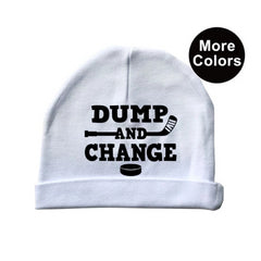 Dump and Change Hockey Baby Beanie white hat