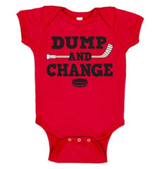 dump and change infant bodysuit color red