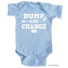 Dump and Change Hockey Infant Bodysuit White light blue