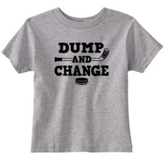 dump and change hockey infant toddler shirt heather gray