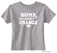 Dump and Change Hockey Toddler Shirt - White heather gray