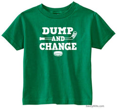 Dump and Change Hockey Toddler Shirt - White kelly green