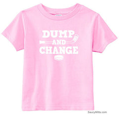 Dump and Change Hockey Toddler Shirt - White pink