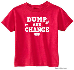 Dump and Change Hockey Toddler Shirt - White red