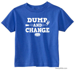 Dump and Change Hockey Toddler Shirt - White royal blue