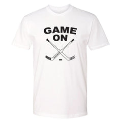 game on goalie hockey shirt white