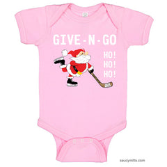 Give N Go Hockey Santa Baby Bodysuit light pink girl