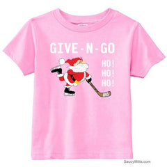 Give N Go Hockey Santa Toddler Shirt light pink