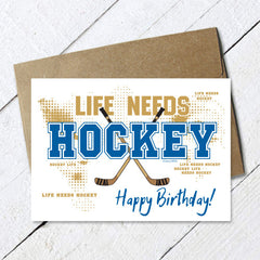 hockey birthday card life needs hockey