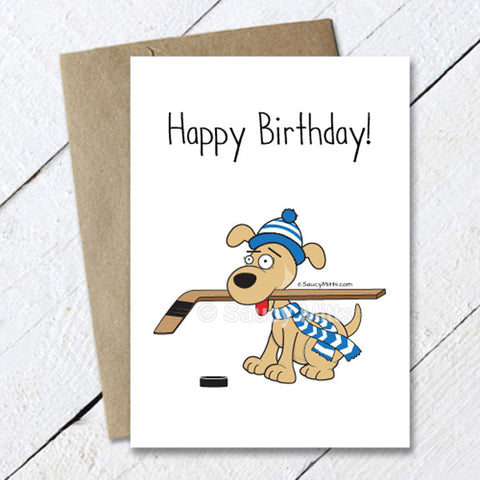 Hockey Dog Birthday Card