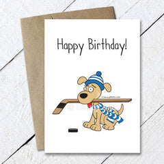 hockey dog birthday card