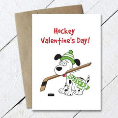 hockey valentine's day dog card