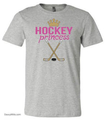 Girls Hockey Princess Shirt heather gray