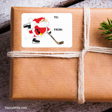 Hockey Christmas Present Labels Tags Santa