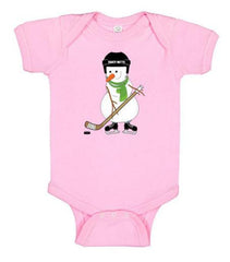 Hockey Snowman Infant Bodysuit pink