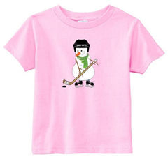 Hockey Snowman Toddler Shirt pink