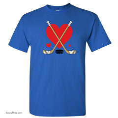 Girls Love Heart Hockey Shirt royal blue