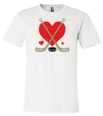 Girls Love Heart Hockey Shirt white