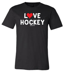 heart love hockey shirt black