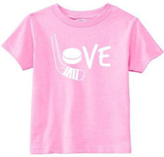 Love Hockey Toddler Shirt pink
