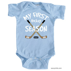 My First Hockey Season Infant Bodysuit light blue
