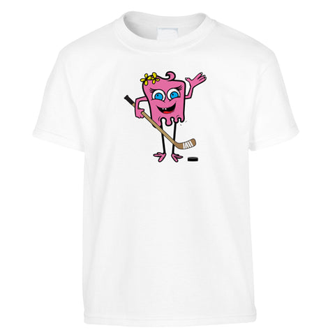 Pink Hockey Monster Girls Hockey Shirt