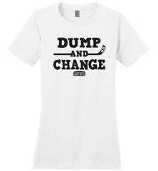 dump and change womens hockey shirt white