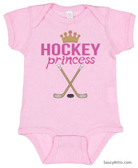 hockey princess baby bodysuit pink