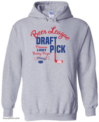 Beer League Draft Pick Hockey Hoodie heather gray
