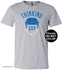 blue Thinking Cap Hockey Shirt heather gray