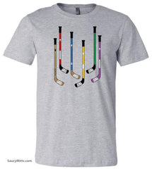 Colorful Hockey Sticks Shirt heather gray
