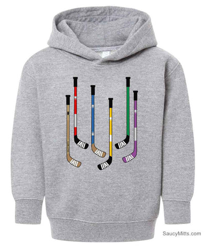 Colorful Hockey Sticks Toddler Hoodie