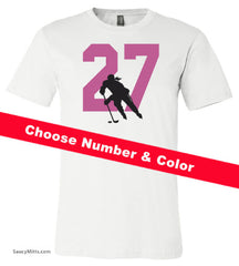 Women's Custom Hockey Number Shirt white