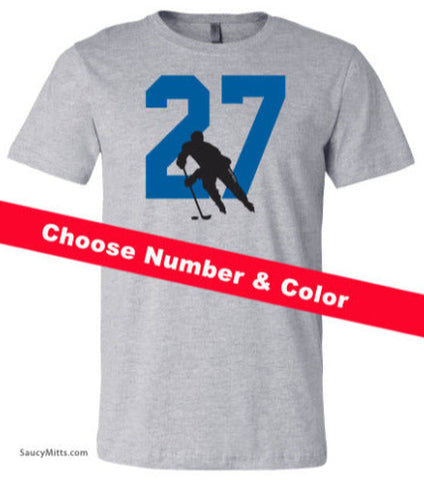 Custom Hockey Number Youth Shirt