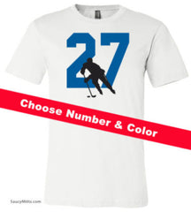 Custom Hockey Number Youth Shirt white