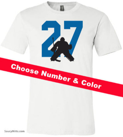 Custom Hockey Goalie Number Shirt white