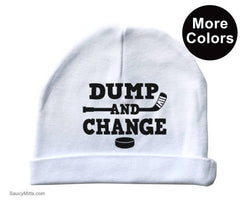 Dump and Change Hockey Baby Beanie white hat