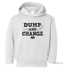 Dump and Change Toddler Hockey Hoodie white