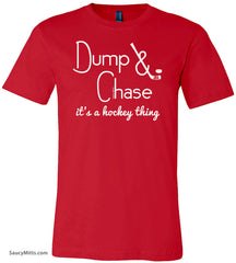 Dump and Chase Youth Hockey Shirt red