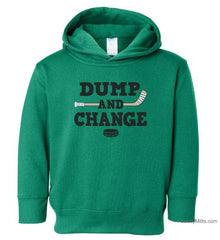 Dump and Change Toddler Hockey Hoodie kelly green